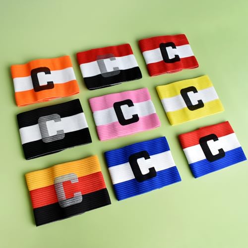 Mezeic Soccer Captain Armband Classic C Captain Bands Unisex Captain\'s Armband Youths & Adults Football Arm Bands Elastic Adjustable Sport Captains Armband