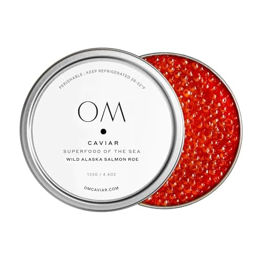 OM Caviar Wild Alaska Salmon Roe Ikura Caviar Orange Pearls - 4.4oz/125g