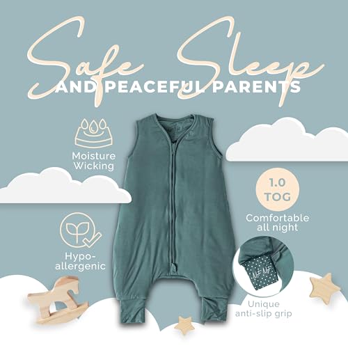 Image of Sleeveless Soft Baby & Toddler Sleeping Sack, Breathable with Adjustable Feet Cuffs & Anti-Slip Grip
