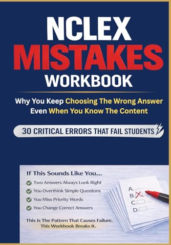 NCLEX-RN Mistake Workbook: Why You Keep Choosing The Wrong Answer: NCLEX Test-Taking Mistakes, Thinking Errors, Traps, and Decision Patterns That Cause Exam Failure (The NCLEX Thinking Errors Series)