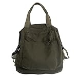 GETBSTOOP Canvas Backpack Vintage Commuting School Bag Solid Color Casual Daypack Aesthetic Hippie Y2K Backpack for Women and Girls