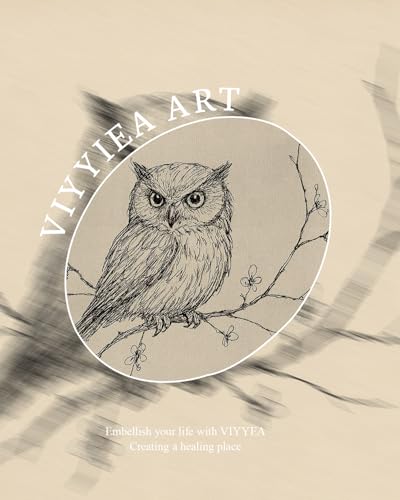 Image of VIYYIEA Vintage Gold Framed Wall Art for Living Room, Owl Canvas Prints Home Decor, Sketch Painting Picture, Bedroom Wall Decor Gifts for Friends or Family -【Owl】-(10L x 8W)