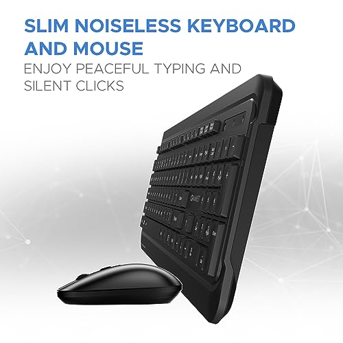 Image of Amkette Wi-Key NXT Combo with Slim Design | Anti Fade UV Coated Keys | 800-1200-1600DPI |12 Multimedia Keys | Battery /Caps /Num Lock Indicator | Silent Keystrokes (Black)