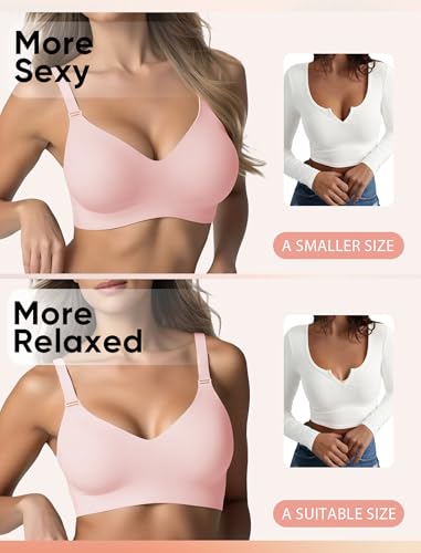 Image of Wireless Bras for Women No Underwire Seamless Buttery Bralettes Smoothing Women's Bras Full Coverage Shapedly Bra