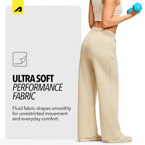 Image of Boldfit Track Pants for Woman, Trousers for Women Wide Leg, Gym Pant with Pockets, Adjustable Drawstring Waist Lower, Workout & Running Women Sports Joggers