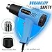 URTOOLS Heat Gun Kit 572 & 1112℉ Variable Temperature Control 4 Nozzles Heavy Duty Fast Heating Hot Air Gun Overload Protection, For Crafting, Shrink Tubing, Vinyl Wrap, Shrink Wrap,5Ft Power Cord