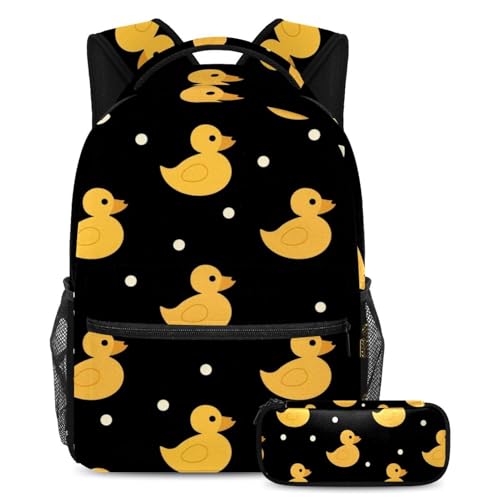 Sac à livres ergonomique dessin animé petits canards avec trousse