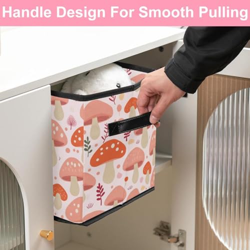 Boîte de rangement pliable cube bac pour maison et placard rose - 6