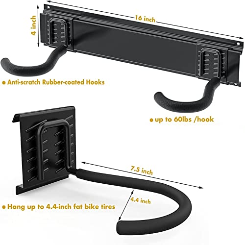 Torack Bike Storage Rack, 2 Bike Hooks For Garage, Wall Mount Garage Organizer And Storage System, Vertical Bicycle Hanger, Up To 100Lbs #TOP3
