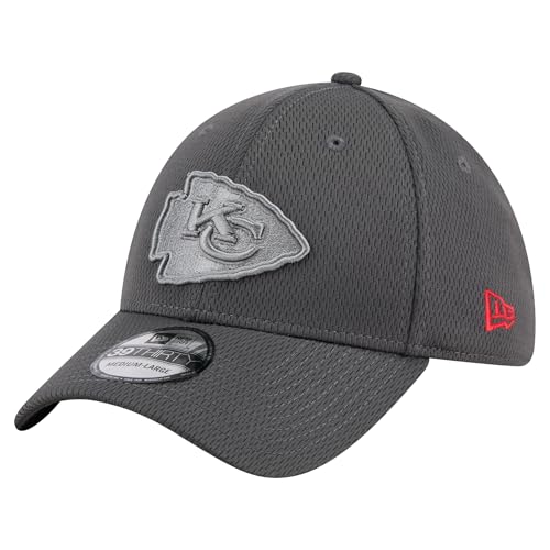 New Era Men's Graphite Kansas City Chiefs Main 39THIRTY Flex Hat