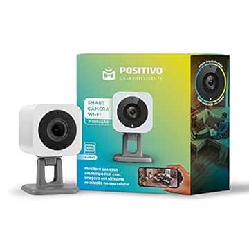 Smart Câmera Wi-Fi Positivo Casa Inteligente, 1080p Full HD, 20 FPS, áudio bidirecional, detecção de movimentos, visão noturna, Bivolt – Compatível com Alexa