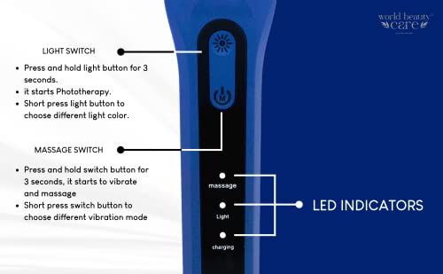WBC WORLDBEAUTYCARE LED Hair Growth Comb with Red & Blue LED - Hair Growth Treatment for Men & Women Intensive Hair and Scalp Massager Hair Brush | Hair Fall control | Scalp... - Image 4