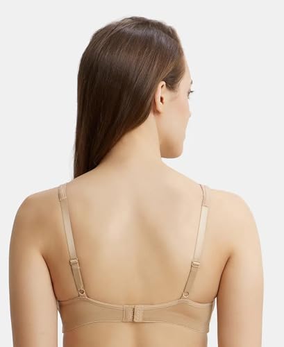 Image of Jockey 1820 Women Wirefree Non Padded Soft Touch Microfiber Elastane Stretch Full Coverage Everyday Bra with Stylised Mesh Panel