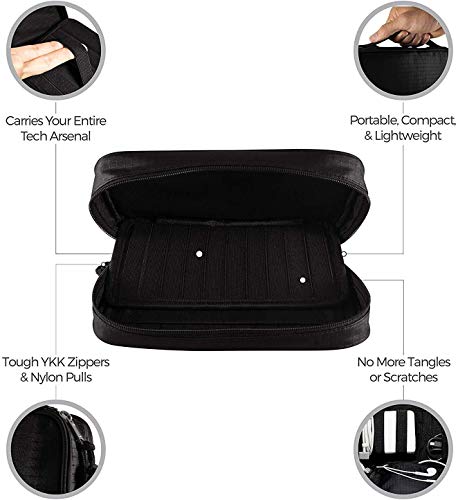 Zero Grid Electronics Cord Organizer Bag and Electronics Cable Case (Midnight) - Thumbnail 4