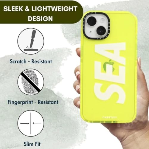 Image of Erams Online for iPhone 15 Pro SEA Case Transparent, Grip Case Silicon Slim Fit Shock-Absorbing TPU Bumper & Anti-Yellowing Clear Protective Back Cover for iPhone 15 Pro (Yellow, 01)
