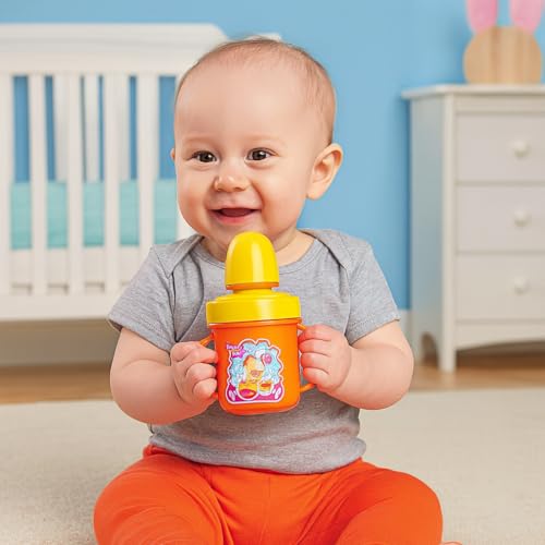 Image of Zerya Hippo Stainless Steel Baby Spout Sipper Cup for Kids /Toddler with Soft Silicone 250 ML (Orange)