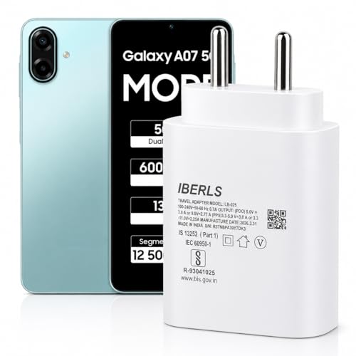 Image of 25W Pd 3A Type-C Super Fast Charging Adapter Compatible with Galaxy A07 /A57 /A37 /A36 /A56 /A17 /A26 /A06 /A35 /A55 / A16 /A15 /Tablet /Galaxy Watch- Charge Your Device with 25 Watt USB C Fast Charger- White