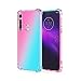 Produktbild HAOYE Hülle für Motorola Moto One Hyper Hülle, Farbverlauf-TPU Handyhülle, [Vier Ecken Verstärken] Weiche Transparent Silikon Soft TPU Case Schock-Absorption Durchsichtig Schutzhülle (Pink/Grün)