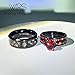 Two Rings His Hers Wedding Ring Sets Couples Matching Rings Women's 2pc Black Gold Filled Red CZ Wedding Engagement Ring Bridal Sets Men's Stainless steel Wedding Band
