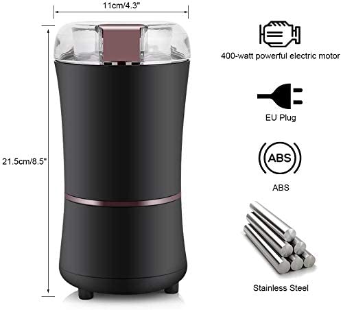 ywewsq Molinillo de café eléctrico, Molinillo de Cuchillas, máquina de molienda de Polvo de Acero Inoxidable para nueces… - Imagen 8