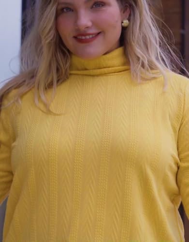 RITERA Plus Size Tops for Women Long Sleeve Shirts Womens Fall Winter Cable Tunic Top Turtleneck Pullover Blouses XL-5XL3