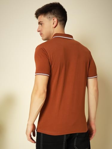 Image of UNIBERRY Men's Cotton Half Sleeves Solid Polo Neck T-shirt-MT4-BG 4XL