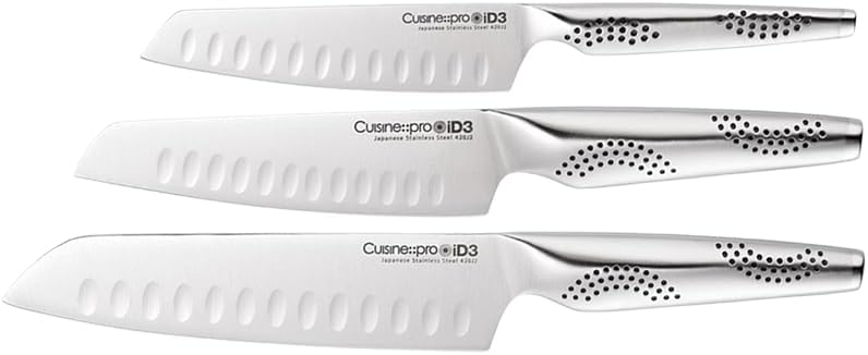 Set Cuchillos Santoku 3 Piezas Acero Inoxidable