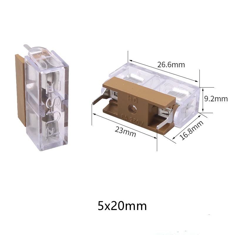 Wiring Connecting Terminals - 5pcs 5 * 20mm 6 * 30mm Glass Fuse Holder with Transparent Cover Fuse Blocks 5x20mm 6x30mm Insurance Header 250V - (Color: 5x20mm)