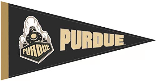 9 Inch Purdue University Boilermakers Pennant Flag PU Logo Removable Wall Decal Sticker Art NCAA Home Room Decor 9.5 by 5 Inches