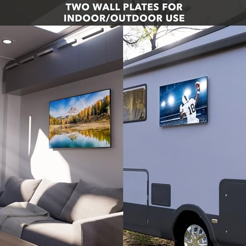 Mount-It! RV TV Mount, Rust-Proof Polymer, Dual Wall Plates & Quick-Release, Ultra-Slim 0.7