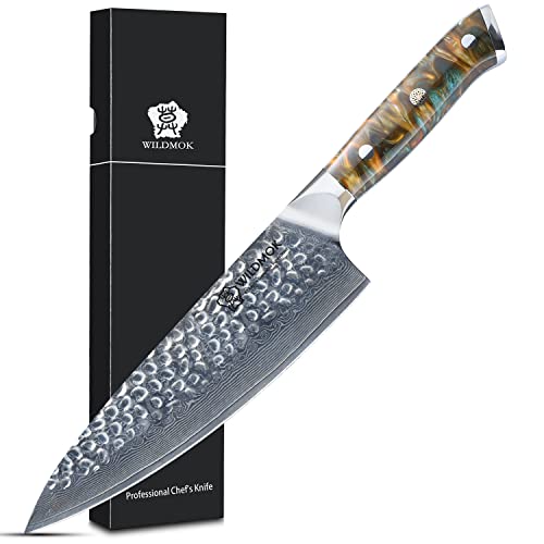 cuchillo de cocina cocina mango de resina de acero damasco serie SHU (mango de resina amarillo-verde) Cover