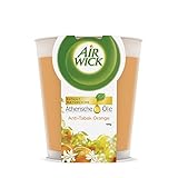 Air Wick Wohlfühl-Duftkerze im Glas Anti-Tabak – Duft: orange – Enthält natürliche ätherische Öle – 1 x Duftkerze in orange