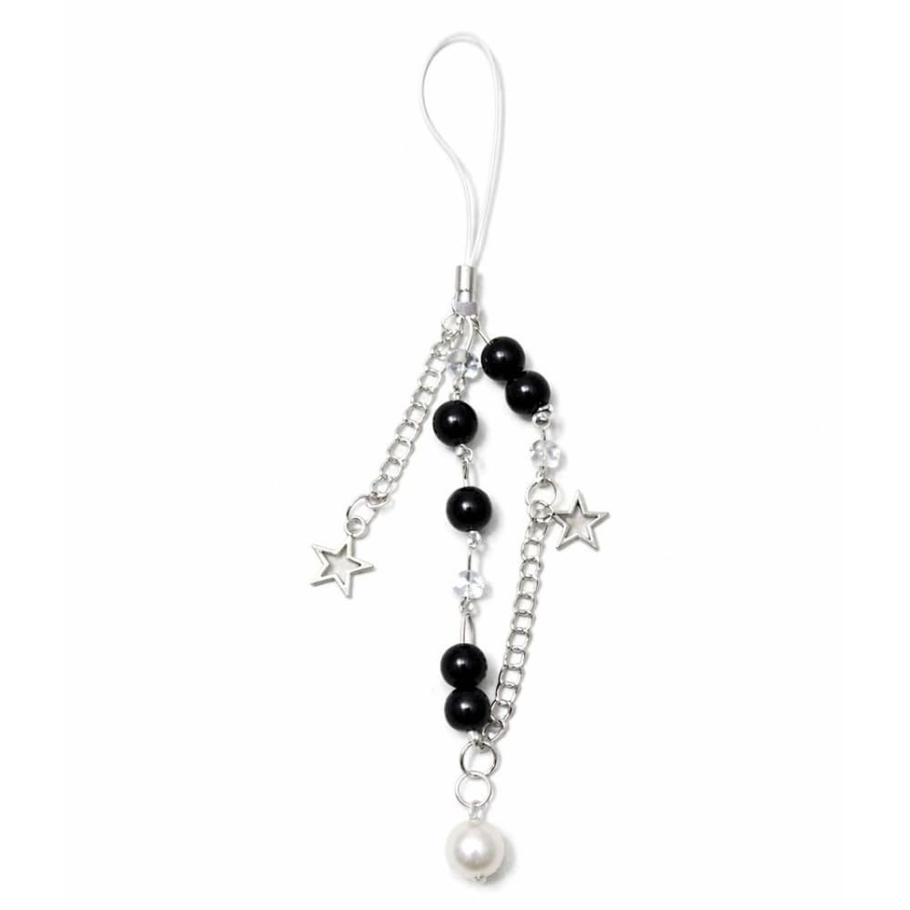 Sidkudil Black Beaded Phone Charm with Heart & Star Pendants – Cute Phone Strap Accessory for Girls, Women & Teens – Wrist Strap Chain for Mobile, Keychains & Bags-image-44