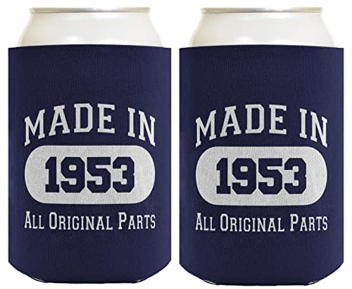 70Th Birthday Gift Coolie Made 1953 Can Coolers Coolies 2 Pack Navy #TOP3