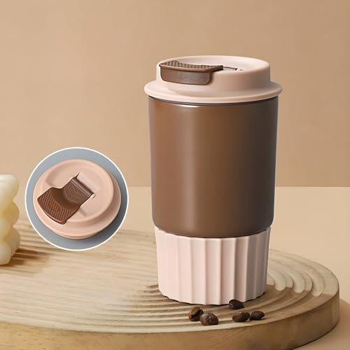 Image of Motka 380ml Stainless Steel Vacuum Insulated Tumbler | Double Wall Travel Mug with Lid | Leakproof Coffee Cup for Hot & Cold Drinks | Portable Sipper |Thermos Flask Outdoor Car & Office (Irish Coffee)