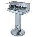 ACTIVA Edelstahl Holzkohle Säulengrill Pisa mit 54 x 34 cm großen verchromten, verstellbaren Grillrost, Aschekasten und Belüftung in der Säule