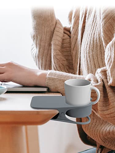 Kalolary New Drinking Cup Holder Clip - Table Bottle Cup Stand The Diy Glass Clamp Storage Saucer Clip Water Coffee Mug Holder Saucer Clip Design For Home & Office, Gray #TOP3