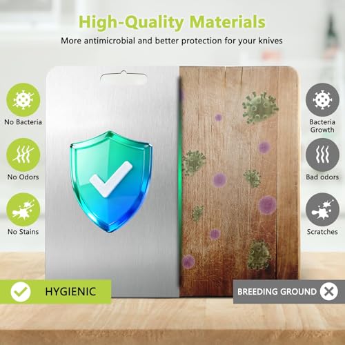 2026 New Food-Grade 100% Pure Titanium Cutting Board Set of 3, Double Sided Cutting Boards for Kitchen, Titanium Cutting Boards for Kitchen Dishwasher Safe (S+M+L)(Titanium) #4