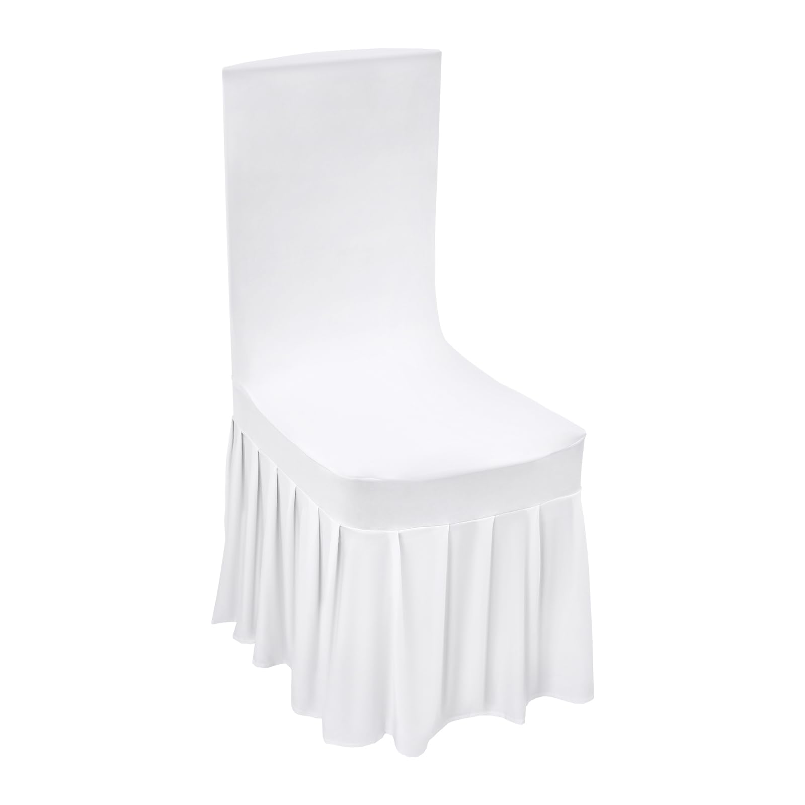 20 Stück Weiß Stuhlhussen, Stretch Stuhlhussen Bankett Stuhlbezug Rock Stretch Weiß Stuhlbezüge Universell Stuhlhussen für Hochzeiten und Party Dekoration