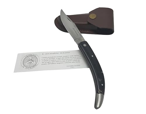 DELFIERO Coltello Caccia Liccasapone Siciliano in Corno Scuro