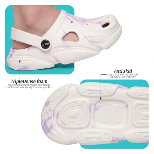 Image of YOHO Splash Multi Color Clogs for Kids, Boys & Girls | Waterproof Monsoon Footwear & Rainy Sandals | Adjustable Strap