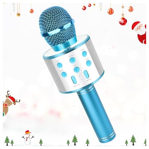 LDERFIV Micro Karaoke Enfant, Microphone Bluetooth Karaoké sans Fil, Micro Enfant pour Chanter 5 6 7 8 9 10 11 12 Enfant Anniversaire Cadeaux