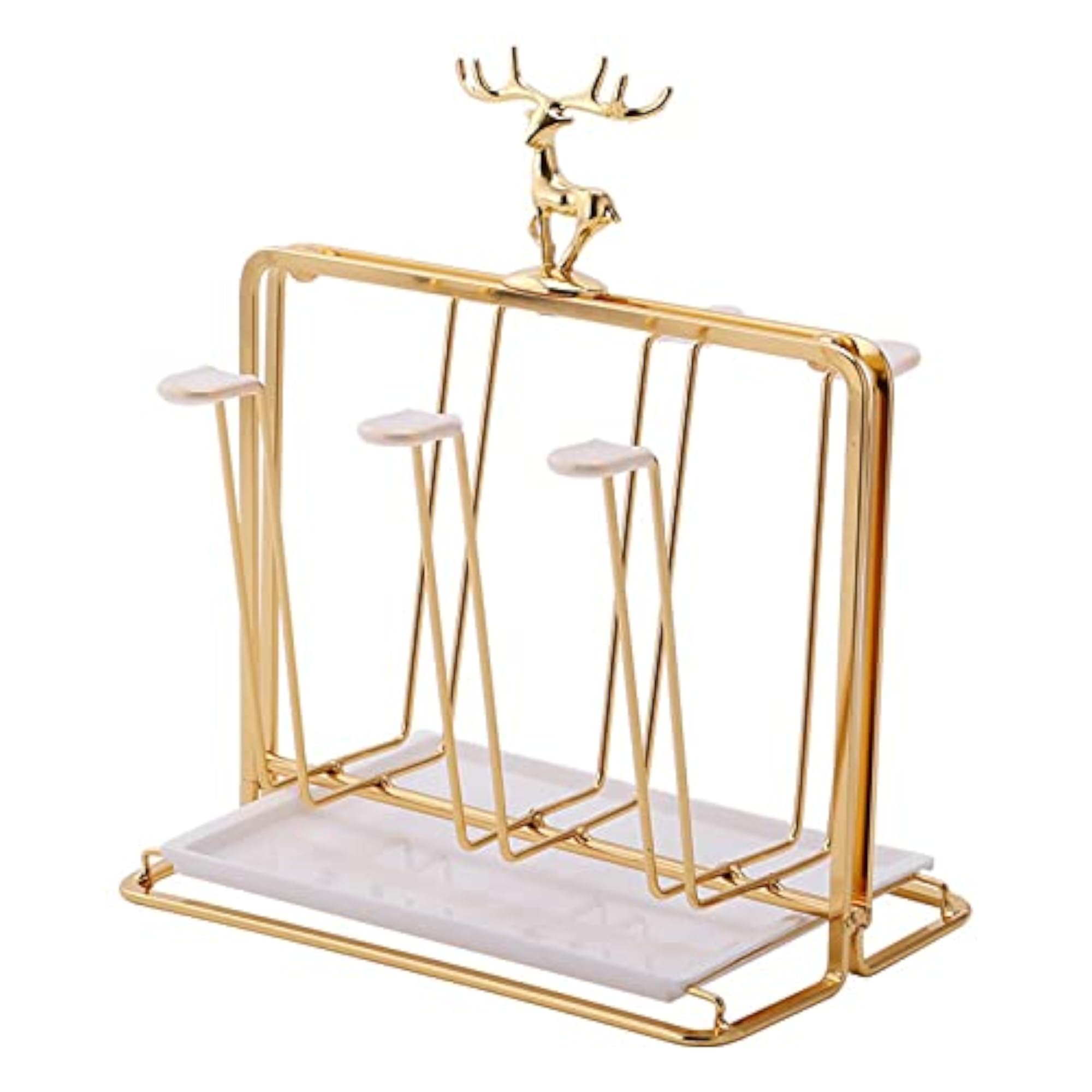 Stylish Mug Drying Rack Holder, Golden Display Stand