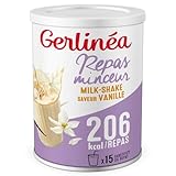 Gerlinéa Boisson Milkshake goût Vanille Substituts de repas riche en protéines Poudre ...