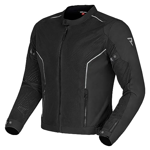 REBELHORN Wave Chaqueta de Moto Hombre | Textil | Paneles de Ventilación de Malla | Protectores de Codos y Hombros Nivel 2 | Bolsillo Protector de Espalda
