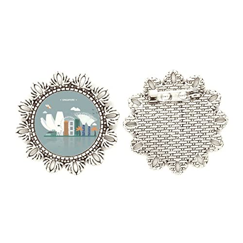 Flor de Singapur en broche de plata mediano el regalo ideal para coleccionistas