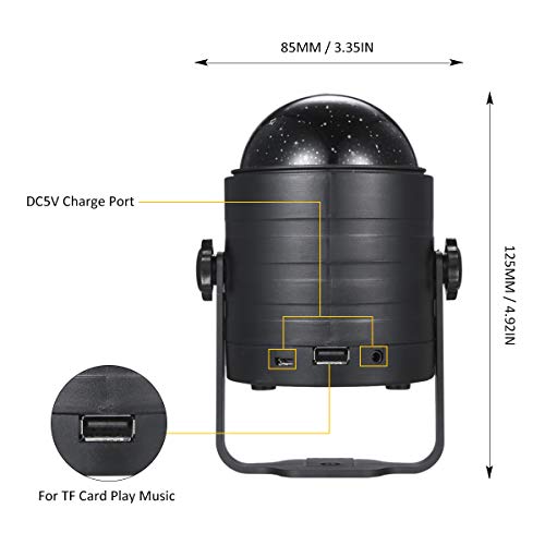Andoer Luz de esfera de discoteca alimentada por USB com controle remoto 6 cores Luzes de festa BT M