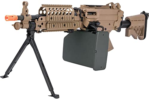 Evike Airsoft - A&K/Cybergun FN Licensed Middleweight M249 Minimi Airsoft Saw (Model: MK46 / Dark Earth)