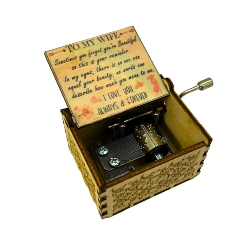 Image of Zesta Love Theme Musical Box Gift | Romantic Music Crank Mini Collectible for Girlfriend, Boyfriend, Husband, Wife | Unique Musical Gifts for Music Lovers | Vintage Wooden Box