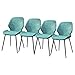 LSRRYD Sedie da Cucina Set di 4 PU Back Sedile Morbido Gambe in Metallo Sedie da Pranzo Sedie da Bar per Salone Side-Chairs Office Lounge Coffee Shop (Color : Blue)